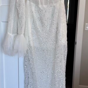 Premier Ivory Dress with Sequin Detail